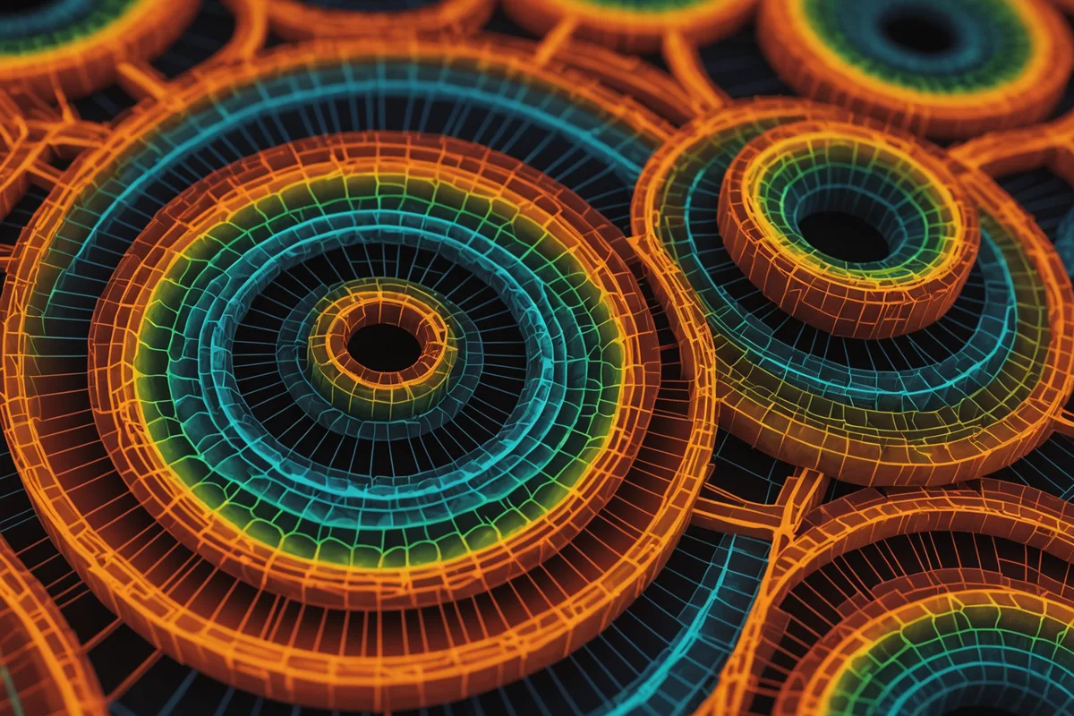 3D radiopharmaceutical dose distribution visualization showing absorbed dose deposition gradient in tissue cross-section